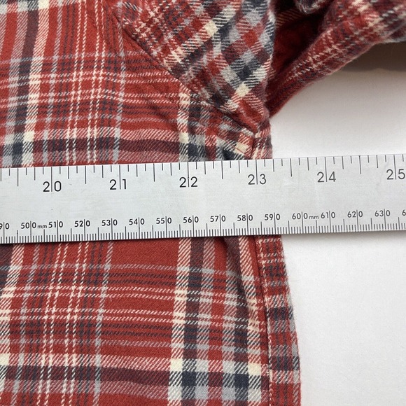 Hobbs Creek Plaid Flannel Long Sleeve Button Down Shirt Sz L Rust Gray - Picture 3 of 6